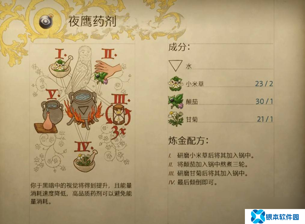 天国拯救2夜鹰药剂怎么做 夜鹰药剂配方